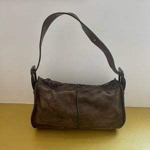 Hogan Suede Bag with Leather Strap in Rich Brown. Excellent Condition.